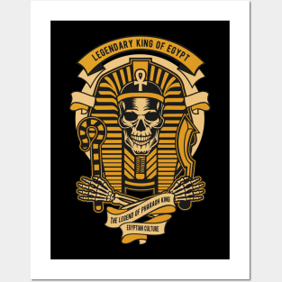 legendry skull king pharaoh Posters and Art